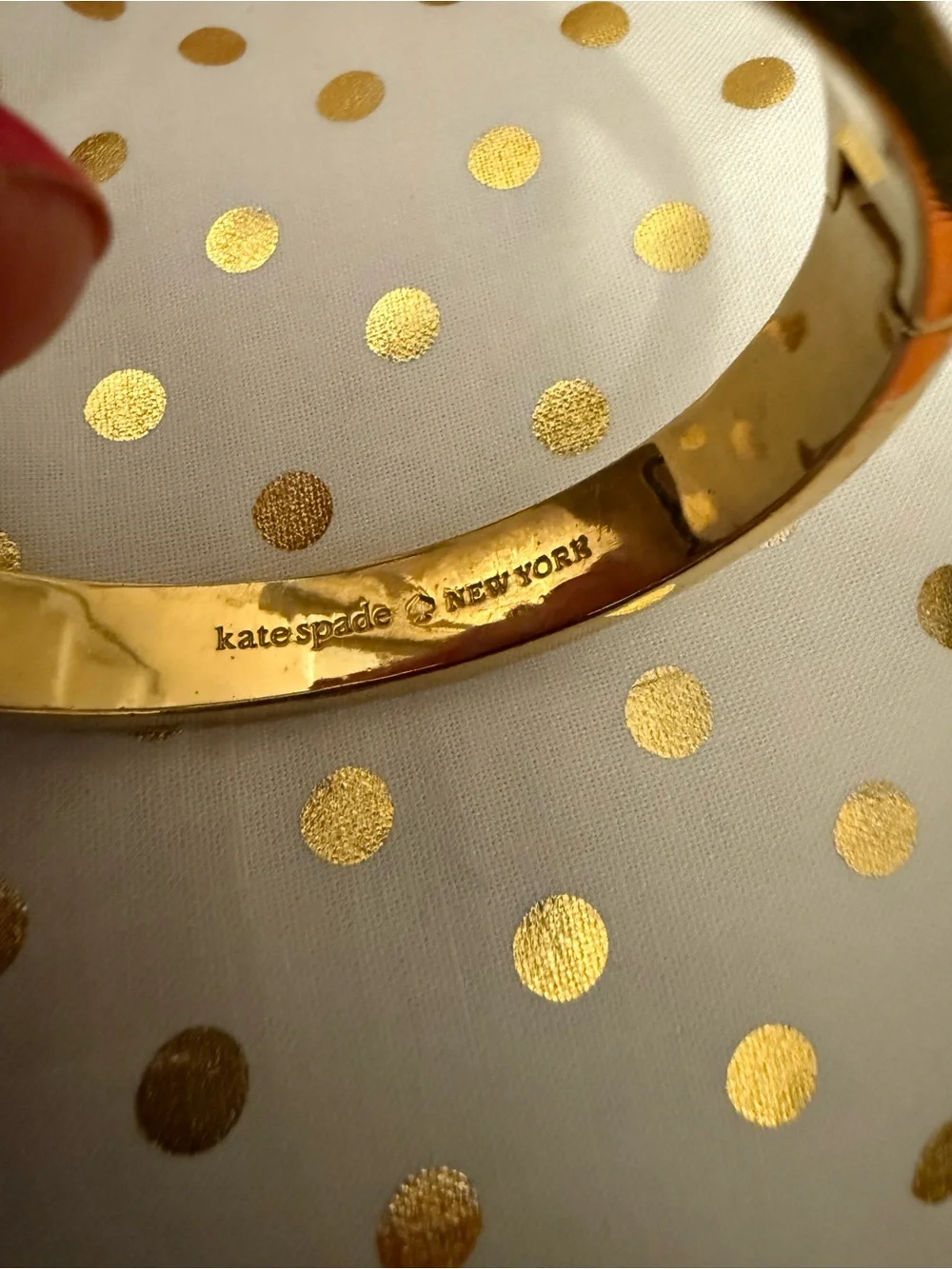 Kate Spade Gold/Cream Bangle with Navy Braided Rope Bracelet Set - Picture 3 of 7